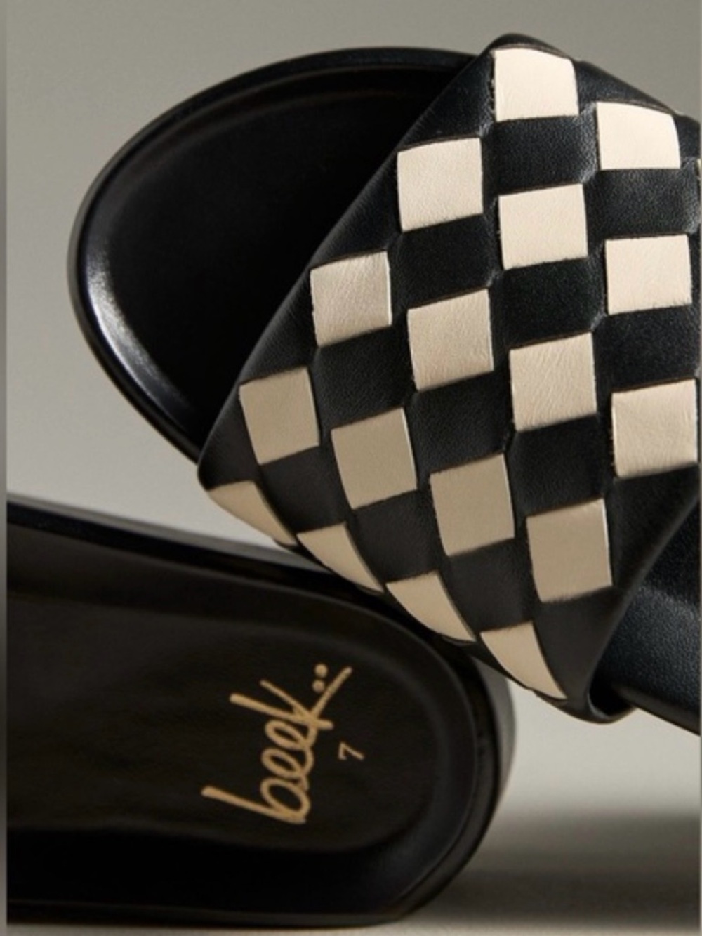 BEEK Black And Cream Checkered Pelican Sandal - Picture 5 of 8